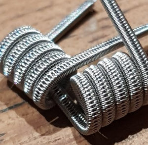 Staggered Fused Clapton 28g SS Cores 36g Ni80 Wrap Single Coil .26 ohm