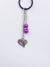 Silverpaw Creations  - Vape Charms - Antique Heart Charm - Pink Beads