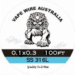Vape Wire Australia SS Ribbon / Flat Wire 0.1x0.3 100ft