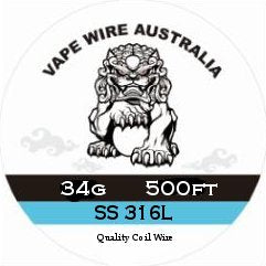 Vape Wire Australia SS 316L Round Wire 34g 500ft