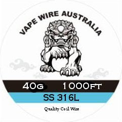 Vape Wire Australia SS 316L Round Wire 40g 1000ft